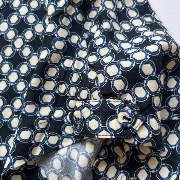 Next UK Printed Blouse Top Short Sleeve Shirt Polka Dot Geometric Pattern Sz 10 - Picture 13 of 14